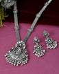 VOJ Oxidized Silver-Plated Artificial Beaded Long Jewellery Set
