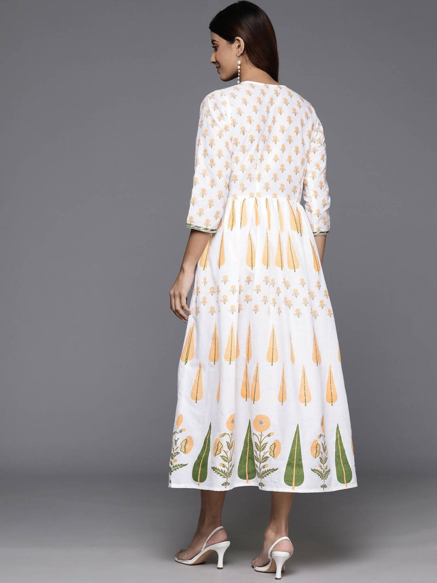 Ahalyaa Women's Traditional wear Dress - White