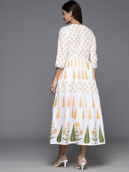 Ahalyaa Women's Traditional wear Dress - White