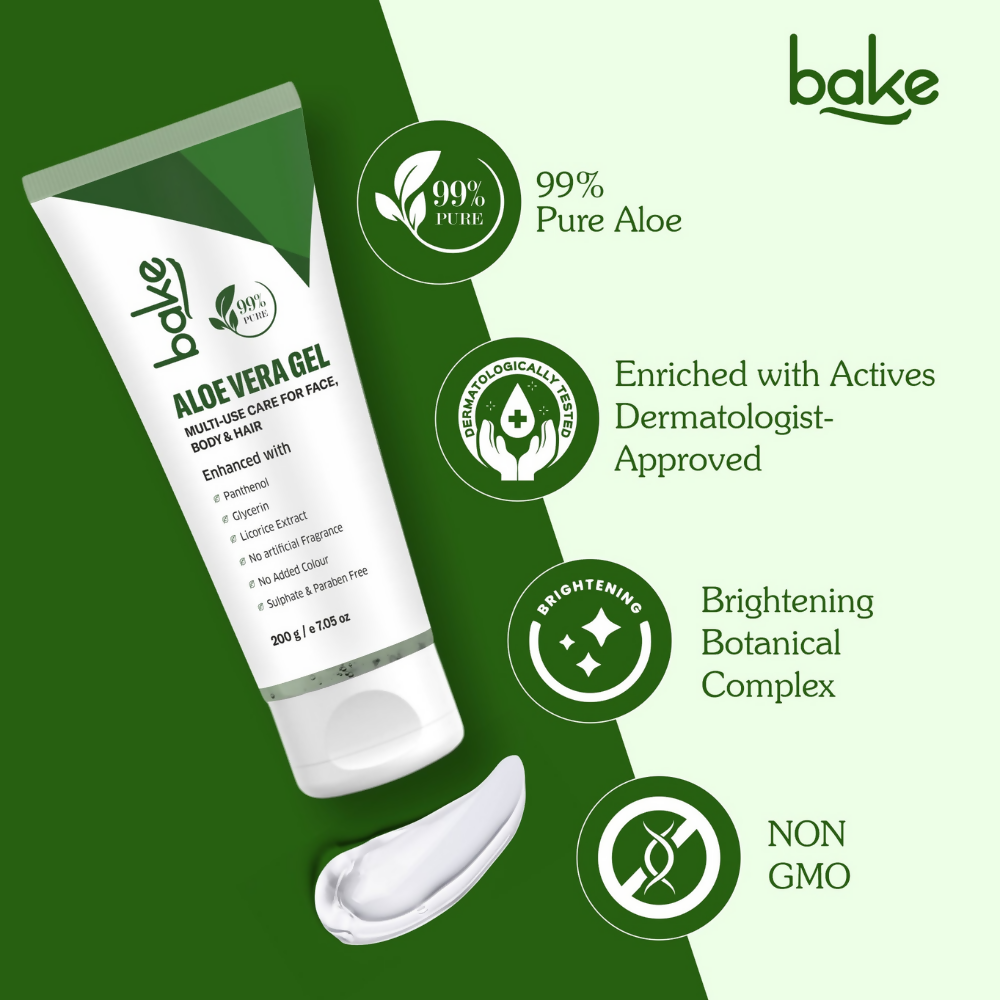 Bake 99% Pure Multi-Use Aloe Vera Gel for Face, Body & Hair