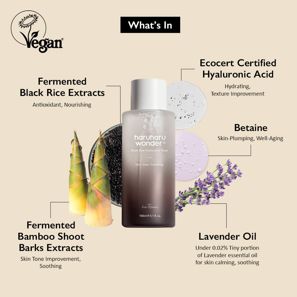 Haruharu Wonder Black Rice Hyaluronic Toner | Face Moisturizer, Facial Toner
