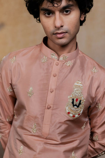 Semi Pattu Copper Balaji Ratna Pattu Set By Hilo Design