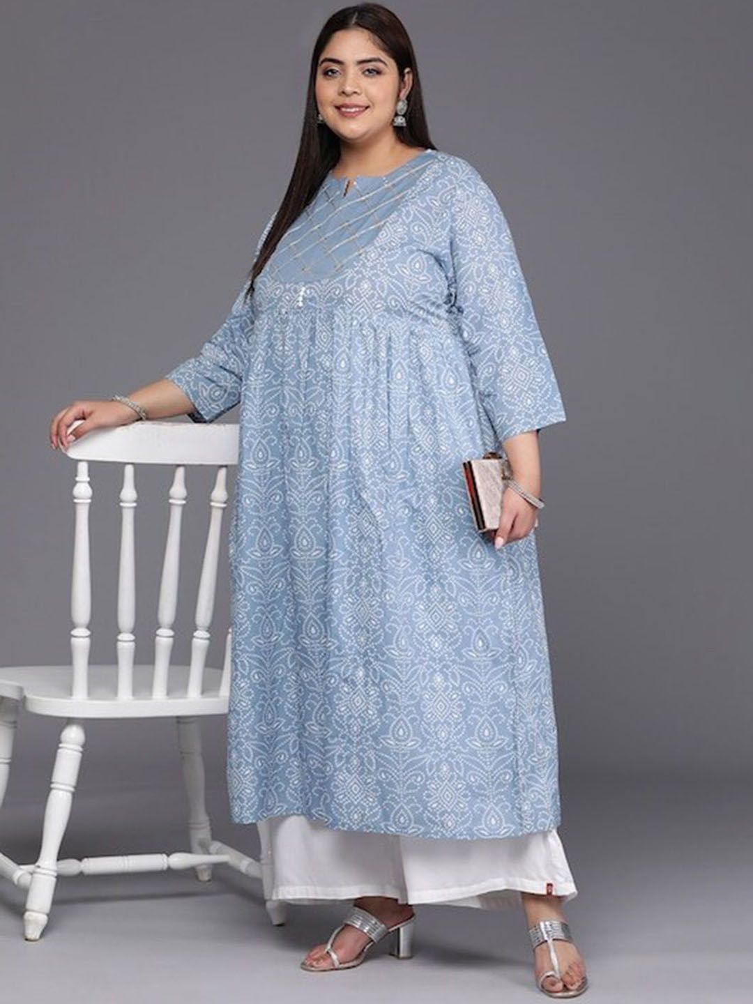 Sztori Geometric Printed Regular A-Line Kurta