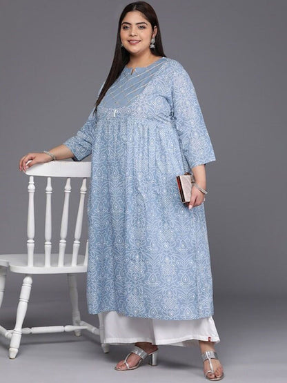 Sztori Geometric Printed Regular A-Line Kurta