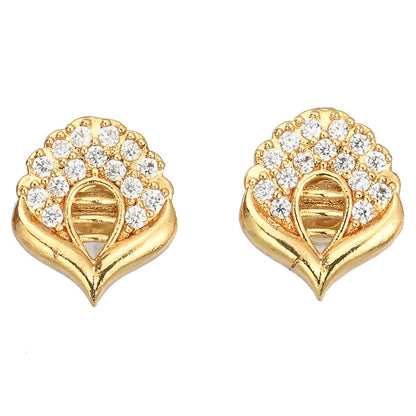 AanyaCentric Gold-Polished Mangalsutra with Pendant, 2 Pair Earrings
