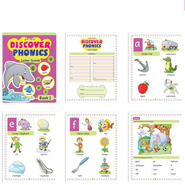 Jolly Kids Discover Phonics Book Set (Set of 5) | Vowel Letter Sounds | Word Families | Consonant Blends | Phonic Readers | Ages 3-8 Years