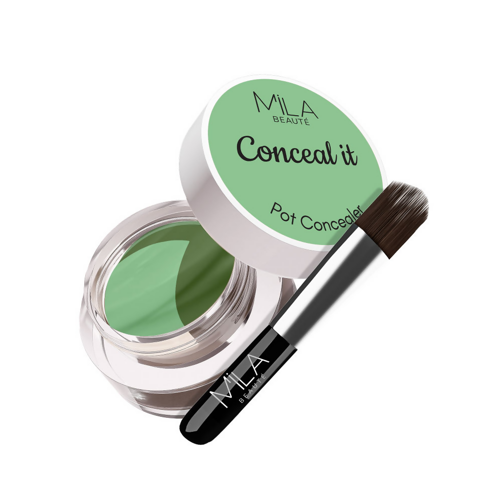 Mila Beaute Conceal It Pot Concealer Creamy Matte Finish with SPF 15 - Green Corrector