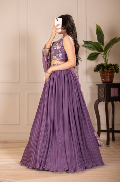 Lehenga Mart Designer Wedding Lehenga choli for Women - purple
