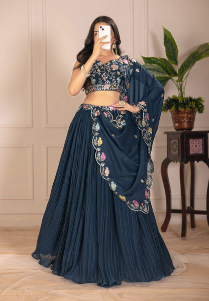 Lehenga Mart Designer Wedding Lehenga choli for Women - rama