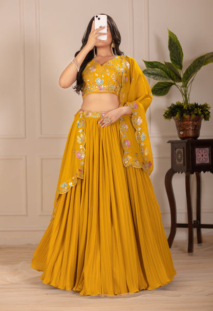 Lehenga Mart Designer Wedding Lehenga choli for Women - Yellow