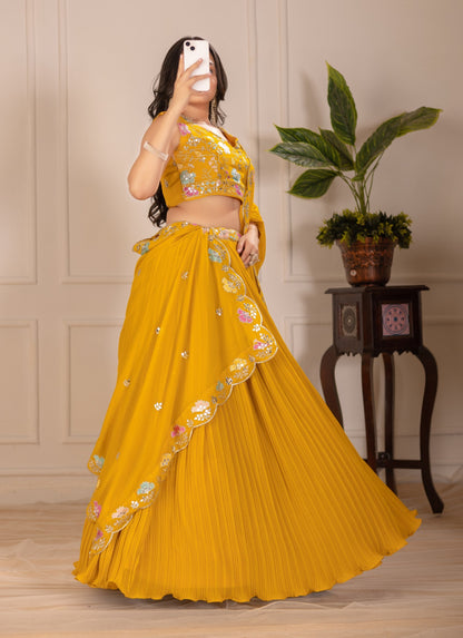 Lehenga Mart Designer Wedding Lehenga choli for Women - Yellow
