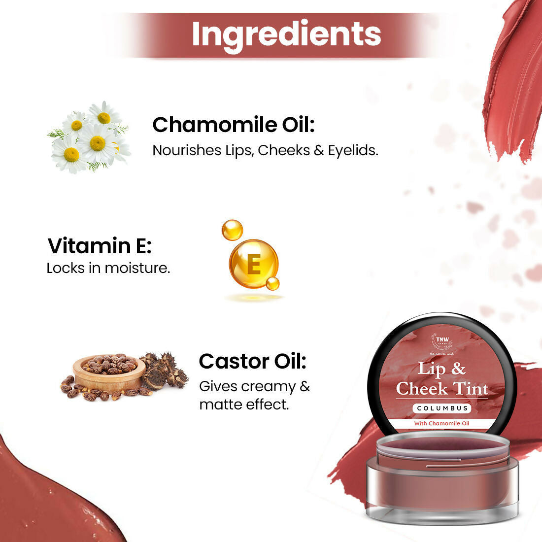 The Natural Wash Columbus Lip & Cheek Tint with Chamomile Oil