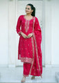 Lehenga Mart Designer Vichitra Suit With Sequence Embroidered Work - Pink