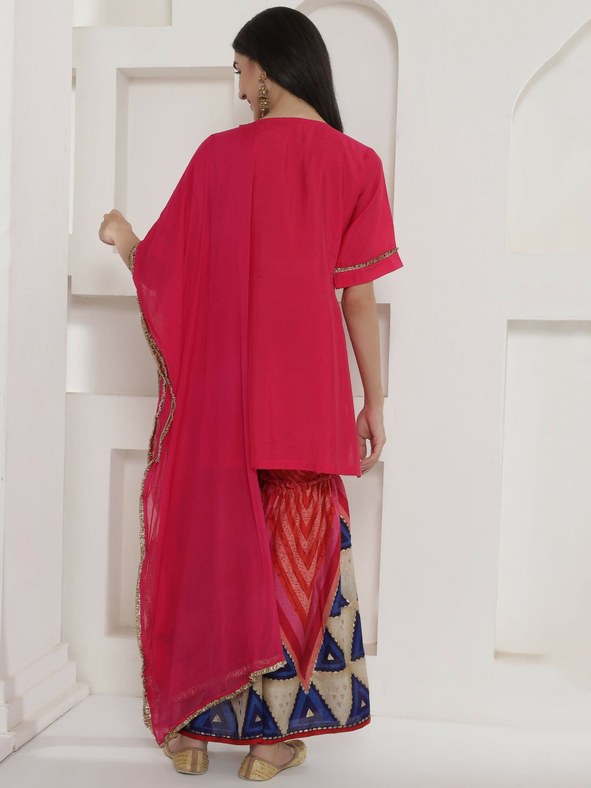 Joban Fashion Pink Kuslin Sharara Suit Set