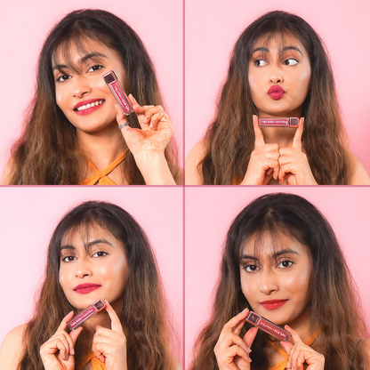Nourish Mantra Liquid Lipstick Creamy Matte with SPF / Water Proof, Smudge Proof Shade- Khilkhilata Coral
