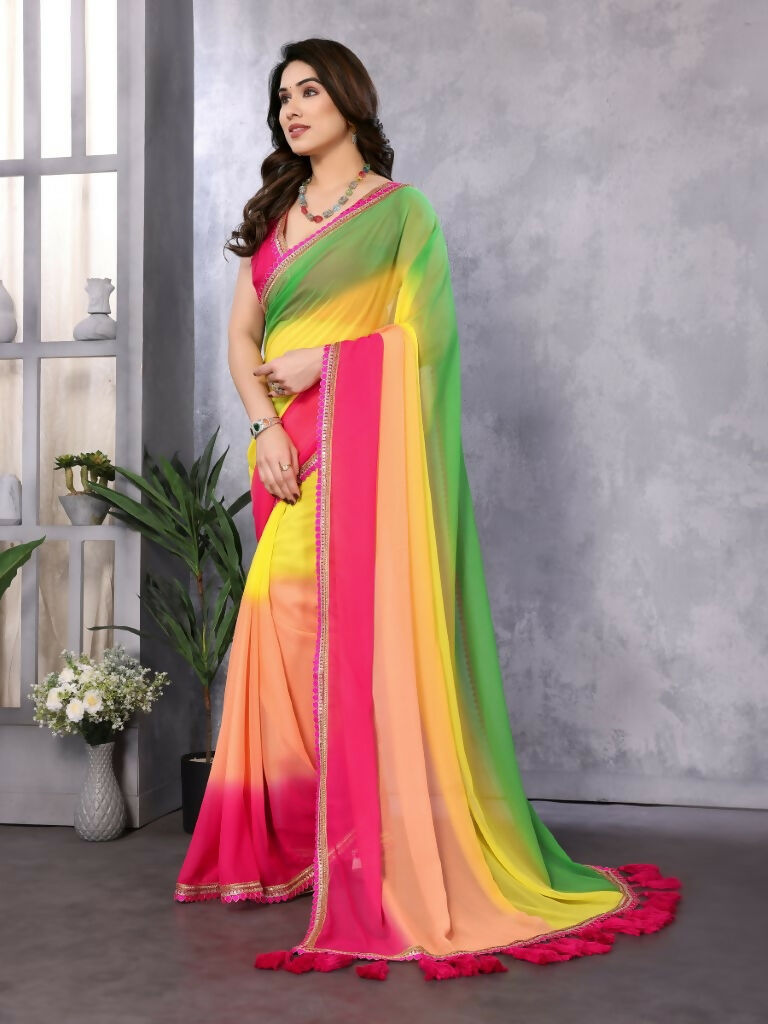 Designer Partywear Multi Georgette Fancy Saree - Kanak