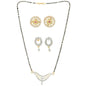 AanyaCentric Gold-Polished Mangalsutra with Pendant, 2 Pair Earrings