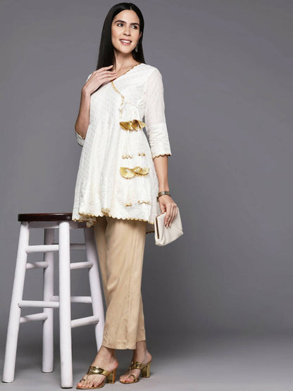 Ahalyaa Women's Traditional wear Tunic - Off-White