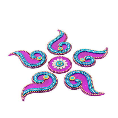 Kundan HandiKrafts Curved Designer Rangoli Purple (Baby)