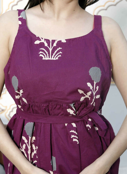 Miravan Womens Floral Printed Pure Cotton A-Line Kurti And Palazzo Set