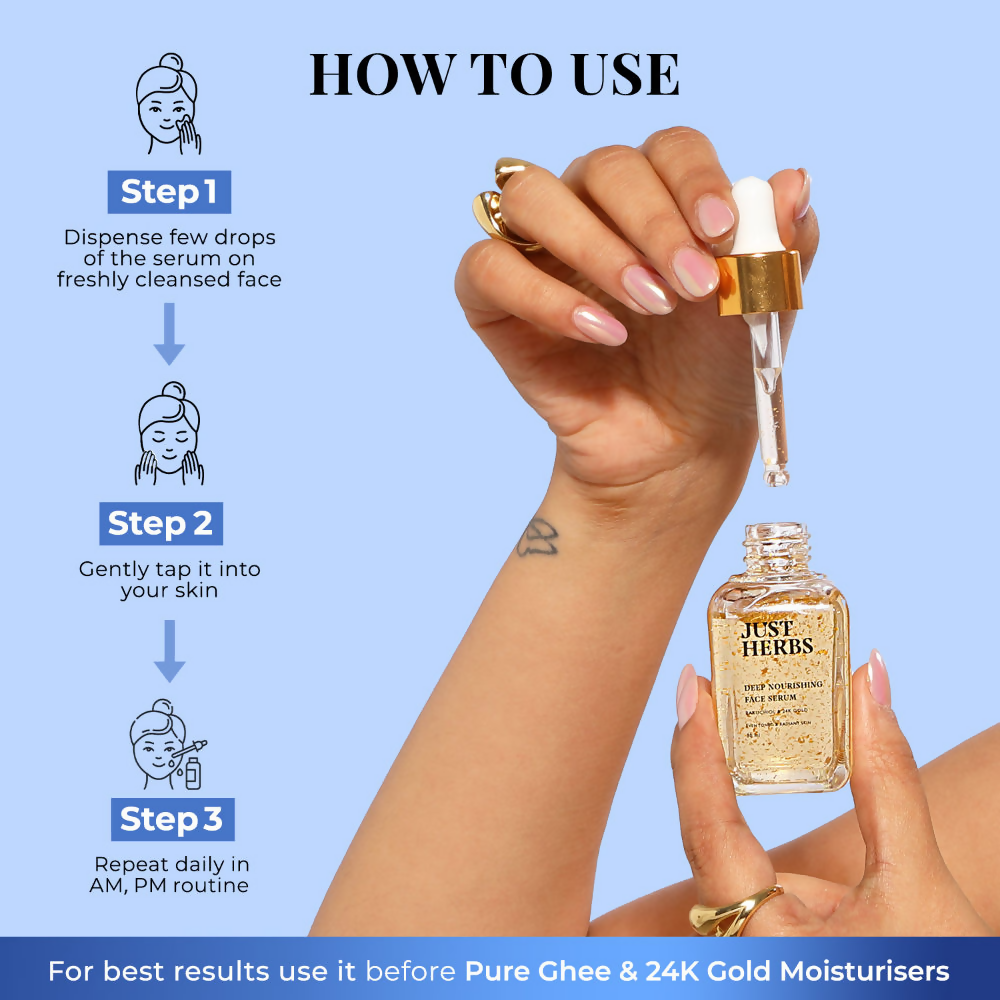 Just Herbs 24K Gold & Bakuchiol Deep Nourishing Face Serum