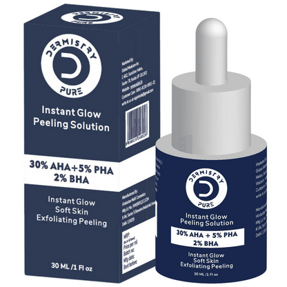 Dermistry 30% AHA 5% PHA 2% BHA Peeling Exfoliating Solution Instant Bright Glow Fairness Face Serum