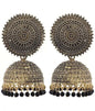 Mominos Fashion Joharkamal Gold-Polished Meenakari Jhumkas For Women & Girls (Black)