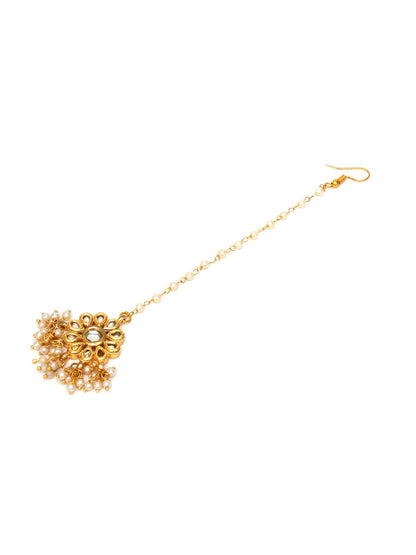 Kundan Maang Tikka (Gold) - Ruby Raang