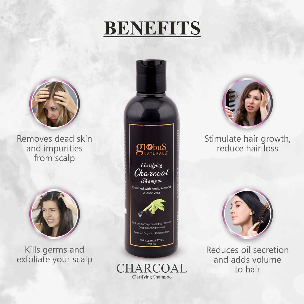 Globus Naturals Charcoal Shampoo