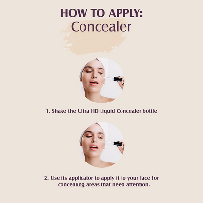 Glam21 Ultra HD Liquid Concealer for HD Finish - Medium Warm