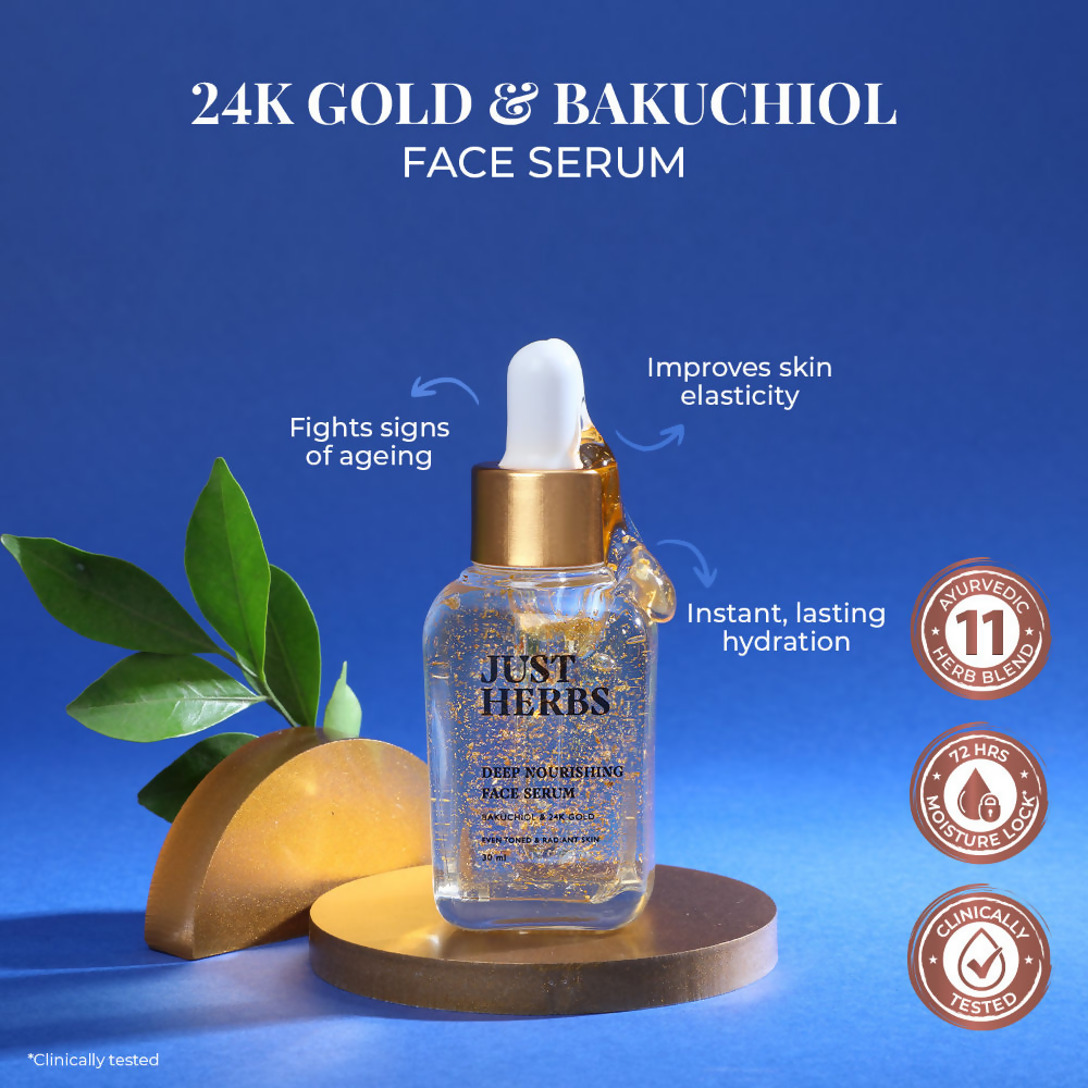 Just Herbs 24K Gold & Bakuchiol Deep Nourishing Face Serum