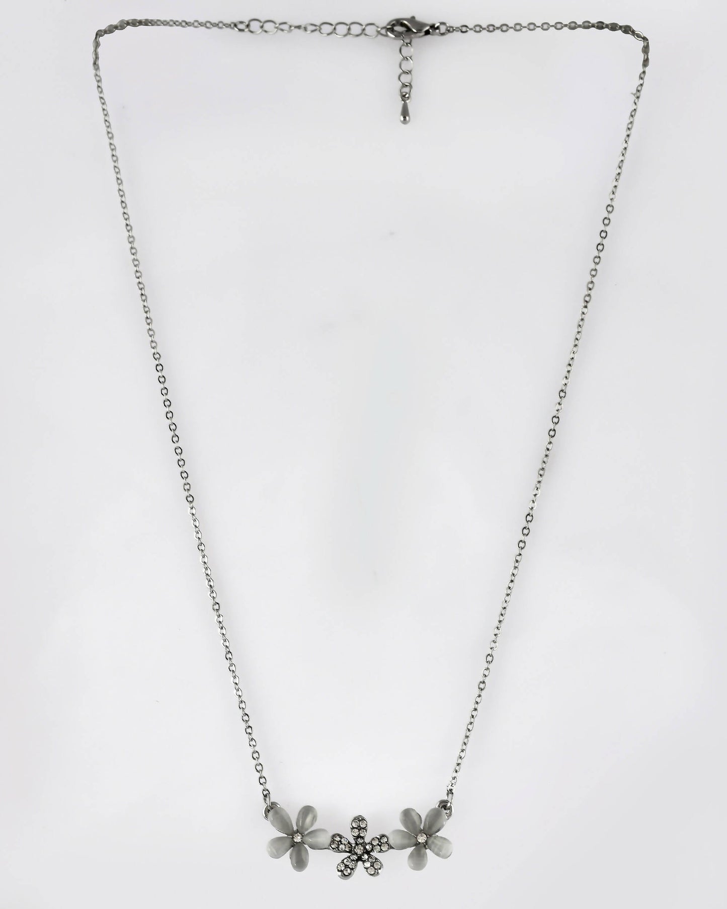 VOJ Women Beads Stainless Steel Sliver-Plated Chain with Star-Shape Pendant