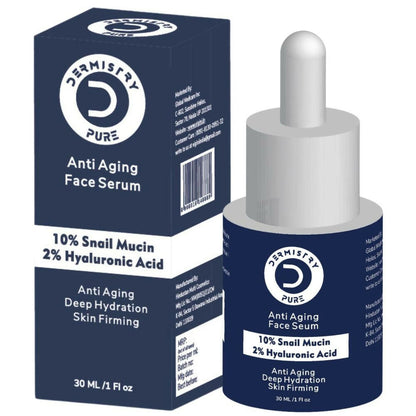 Dermistry Pure 10% Snail Mucin 96 Peptide Anti-Ageing Moisturizer Skin Firming Tightening Face Serum