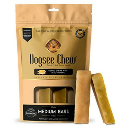 Dogsee Turmeric Medium Bars: Long-Lasting Dental Chews for Medium Dogs