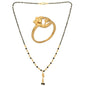 AanyaCentric Gold-Polished Mangalsutra & Ring Set