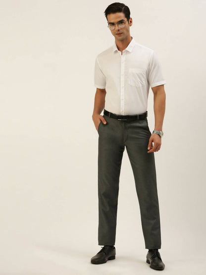 Ramraj Cotton Mens Half Sleeve Formal 100% Cotton White Shirt
