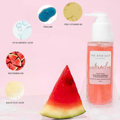The Skin Diet Company Watermelon Hyaluronic + Salicylic Acid Face Wash
