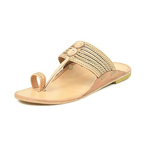 Stepsoft Men'S Natural Kolhapuri Chappal | Original Handcrafted Leather Ethnic Slippers