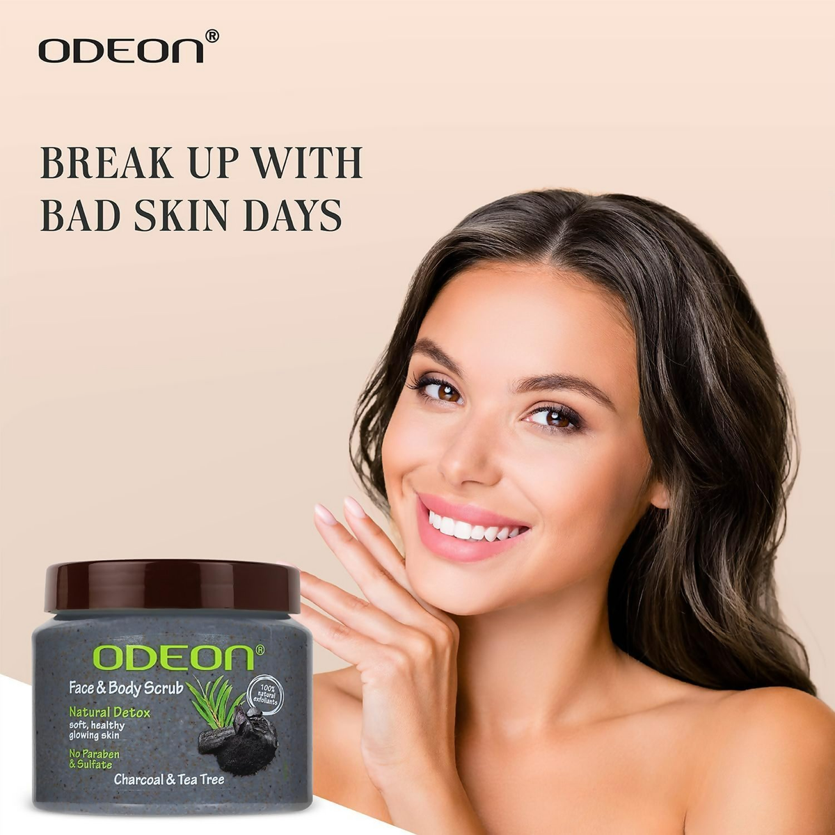 Odeon Charcoal & Tea Tree Oil Body Scrub