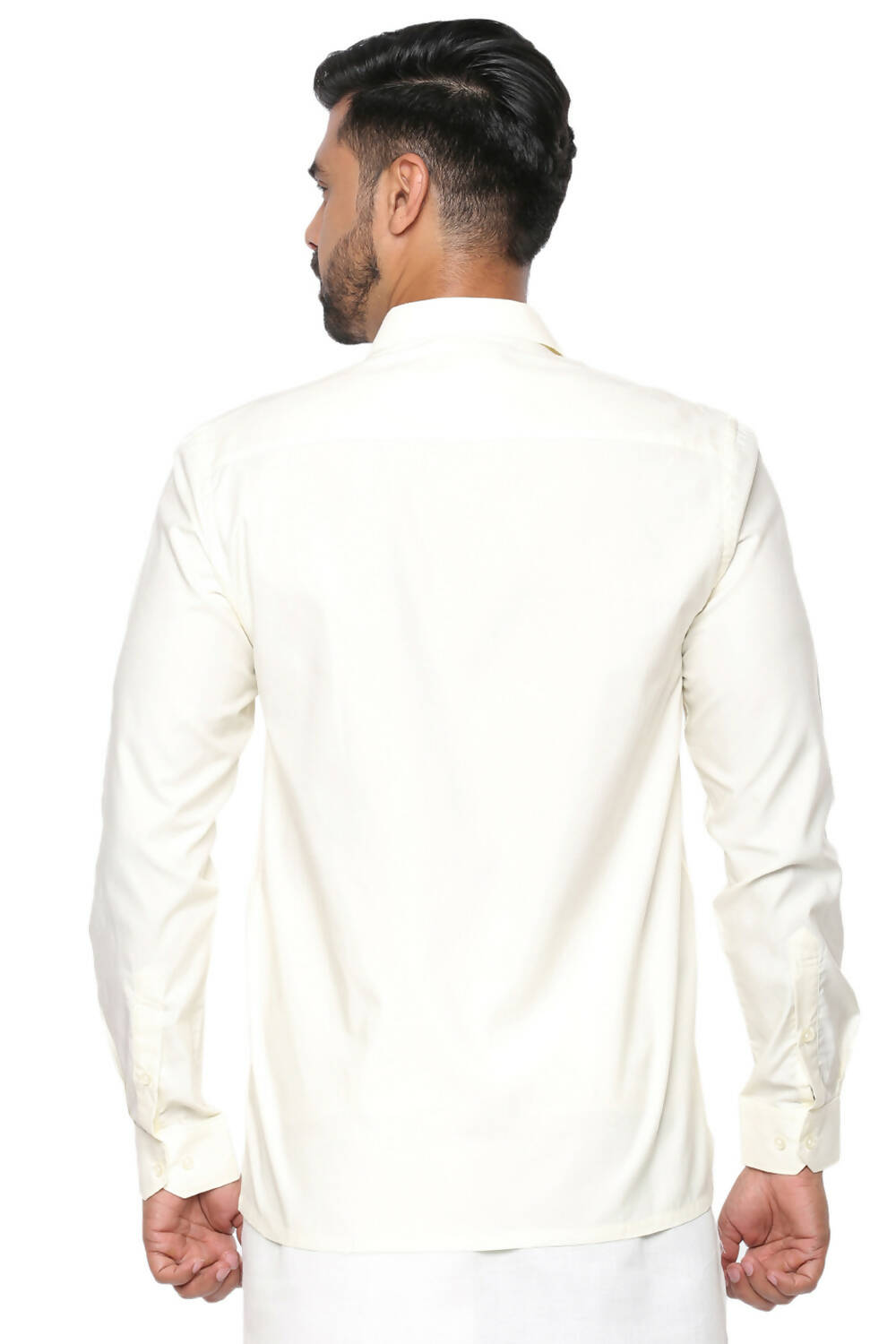 Ramraj Cotton Mens Poly Cotton Cream Colour Full Sleeve Shirt