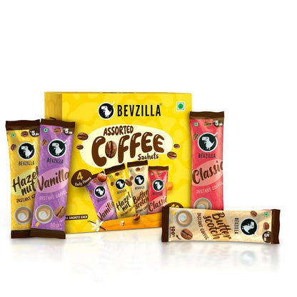 Bevzilla Instant Coffee Powder Sachets 100 % Arabica Coffee