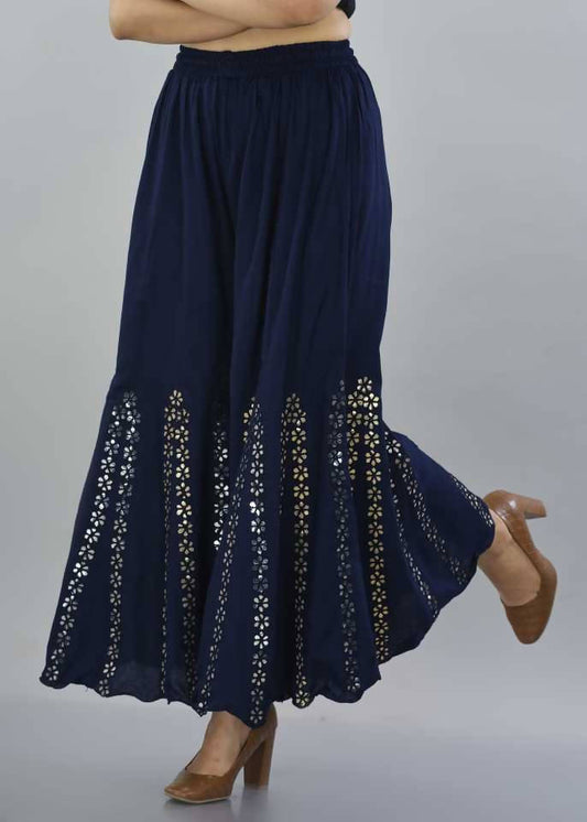 Mominos Fashion Navy Blue Mirror Palazzo
