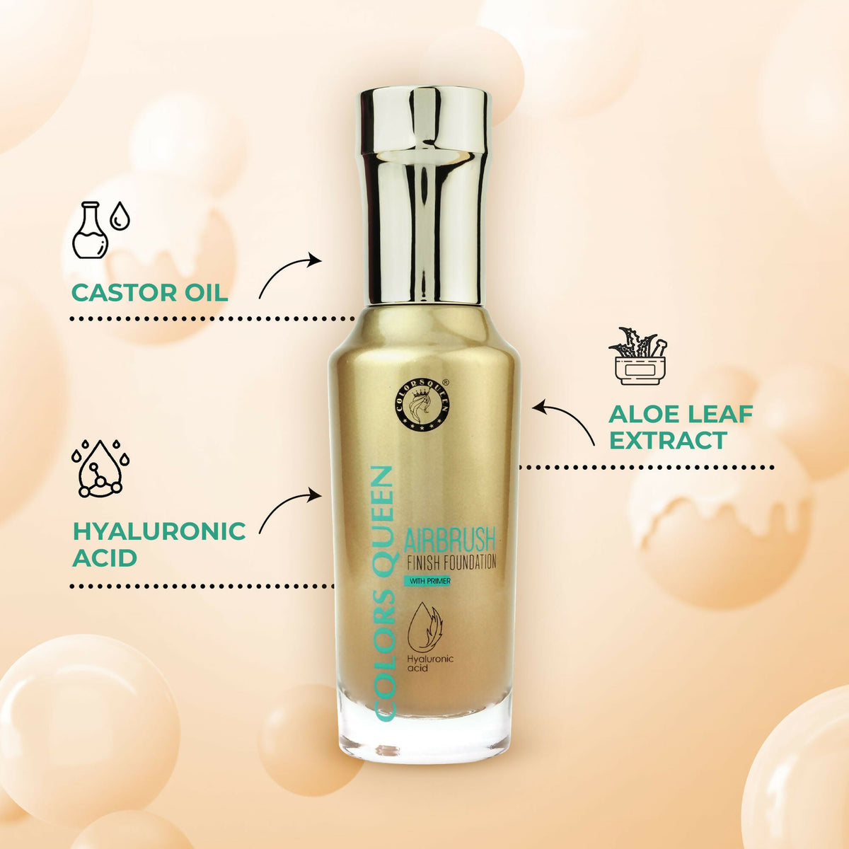Colors Queen Airbrush Foundation With Primer - Natural Nude
