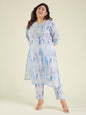 Janasya Light Silk Blend Tie & dye Straight Kurta Set