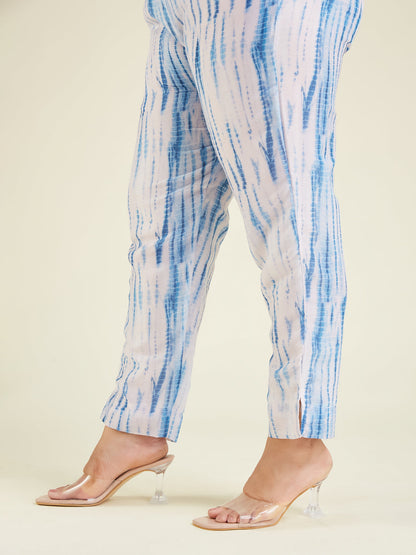 Janasya Light Silk Blend Tie & dye Straight Kurta Set