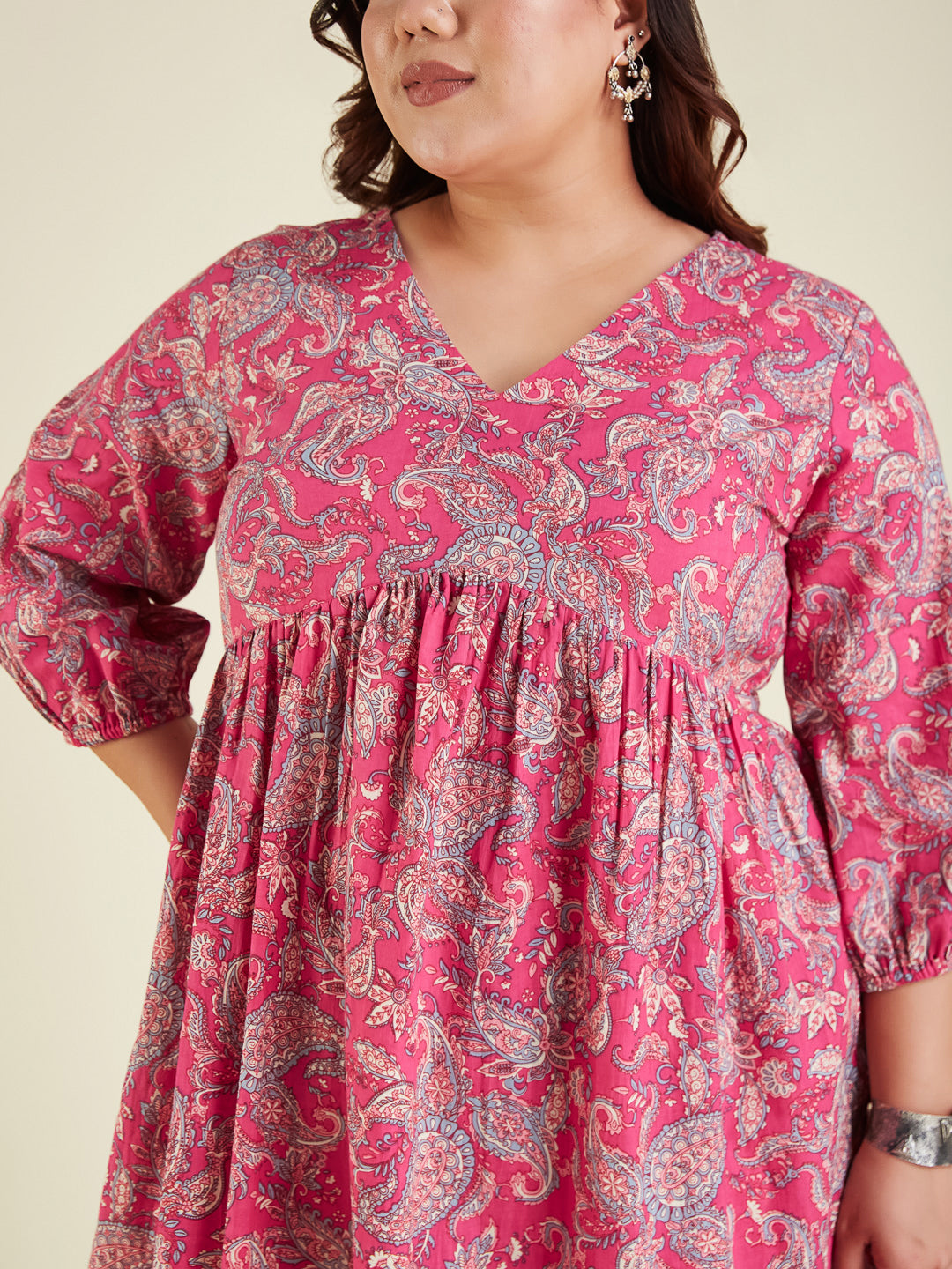Janasya Bright Cotton Floral A-Line Kurta Set