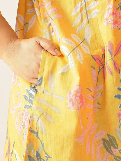 Janasya Light Cotton Tropical A-Line Tunic