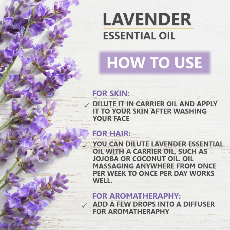 Skiura Nature 100% Natural Lavender Essential Oil For Hair, Skin & Aroma