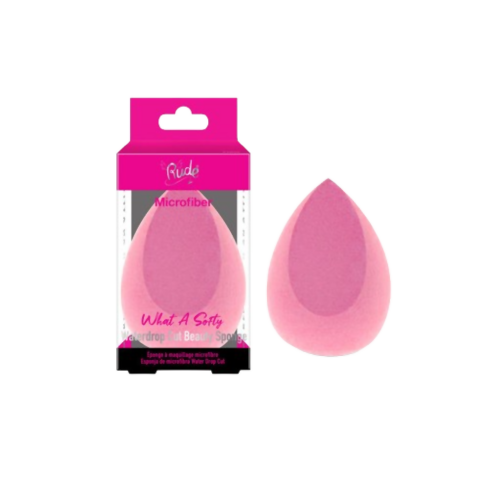 Rude Cosmetics What A Softy Microfiber Waterdrop Cut Beauty Sponge