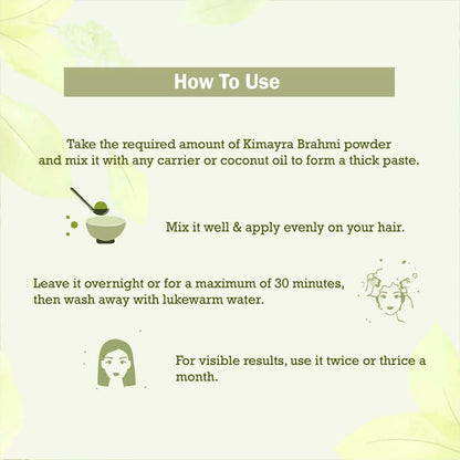 Kimayra Brahmi Powder For Hair Growth & Deep Cleans Scalp